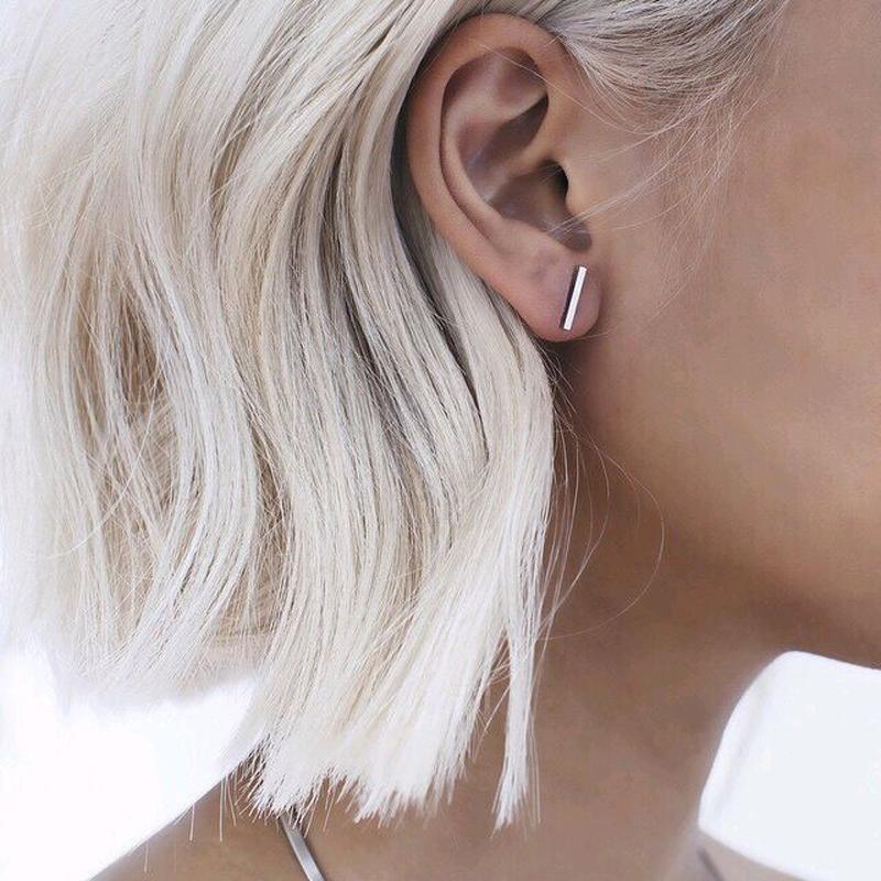Victoria London Earrings Minimalist Bar Stud Earrings